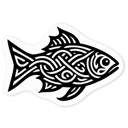 Celtic fish clear - clear, sticker