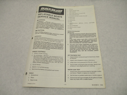1990 quicksilver service - quicksilver,