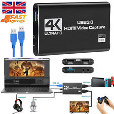 4K Audio Video Capture Card USB 3.0 HDMI Video Capture Device Full HD Adapter UK