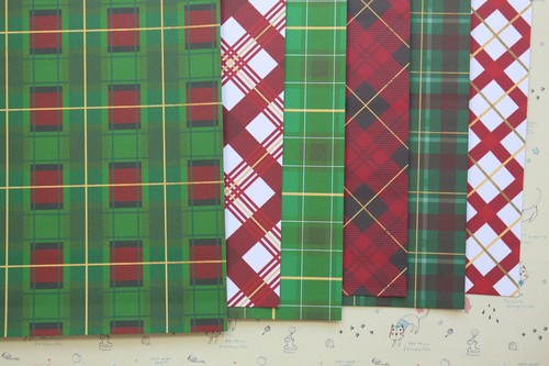 Christmas plaid card stock - christmas,