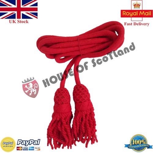 Red wool cord for bugles - wool,