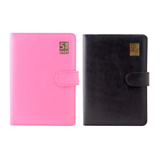 Five Year Undated Diary A5 Leather Bound Open Diary Soft Magnetic Lock (3590)