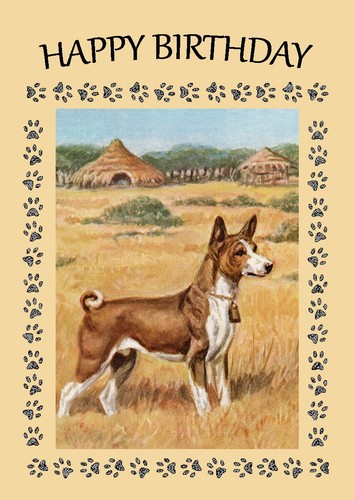 Basenji dog birthday card - dog,