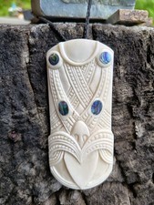 Maori Wheku Tiki Pendant Bone