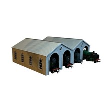 OO Gauge 1:76 Quadruple Engine Shed – Model Railway Engine Building 3D_PTD