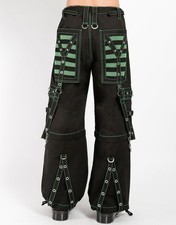 Men Hot Green Gothic Cyber Chain Trouser Thread Punk Bondage Metal Stud Trousers