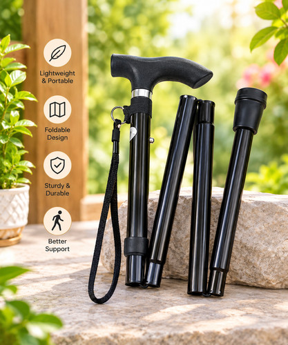 Folding walking stick - folding,