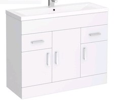 Nuie Minimalist Gloss White Vanity Unit W1000 x D400mm