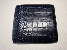 Christian SUMI Blue Genuine Leather Wallet Bifold Animal skin Card Holder ID bag