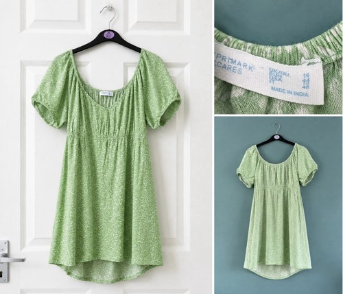 Primark green white print - primark, &