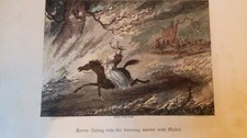 1843 GEORGE CRUIKSHANK ENGRAVING - HERNE BURNING WOODS MABEL - WINDSOR CASTLE
