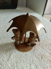 Vintage solid brass teddy - brass,