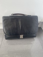 Joseph Verity Multi Pocketed Black Leather Document Case With Keys
