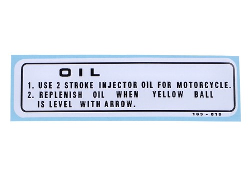 Sticker two stroke oil - oil, 22x75mm