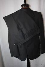 Vtg black tuxedo braided evening dinner 2 piece suit 42 W 34" L 29" revival