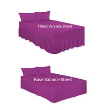 Fitted Valance Sheet OR Base Valance Sheet Plain Dyed Polycotton Soft Bed Sheets