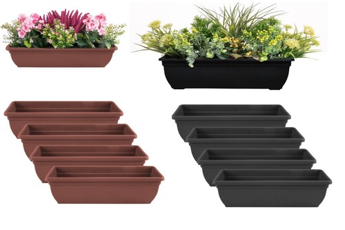 Trough plant pot - long, plastic