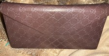gucci sunglasses glasses case tri-fold logo brown  larger size vgc