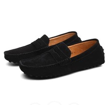 Mens Suede Loafers, Black