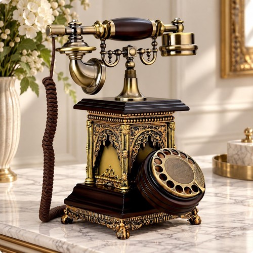 Vintage rotary desk phone old - phone,