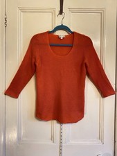 Peter Hahn Jumper, Size 12. Beautiful Cashmere Knit In Vibrant Orange-Scoop Neck
