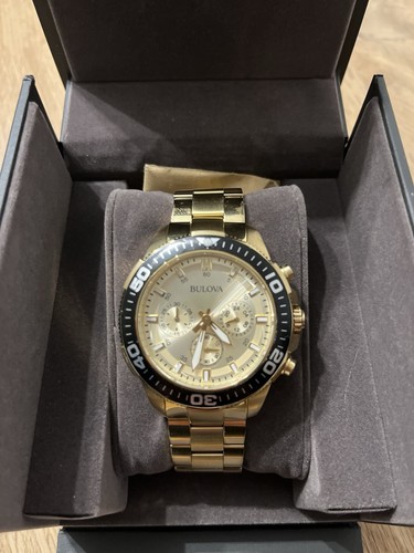 Bulova gold tone chronograph - bulova, gold-tone
