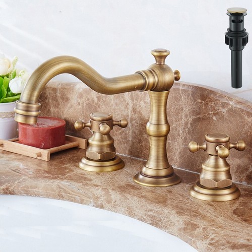 Antique brass widespread - antique, 8''widespread