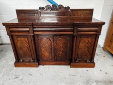 Antique Style Mahogany Cabinet Cupboard Sideboard with Carved Solid Wood