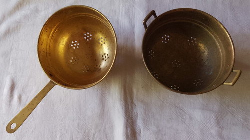 Vintage brass colander - brass,