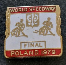 SPEEDWAY WORLD FINAL 1979 Vintage Enamel Badge, Motorbikes Motorcycles Poland