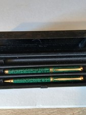 Pelikan green marble 381 fountain pen & pencil set 14k gold nib boxed