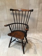 Doll / Teddy Chair 38cn Tall Wooden Windsor Style Spindle Back Chair Black/Brown