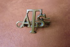 ATS Auxiliary Territorial Service WW2 brass shoulder title - Women's Army