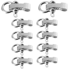 10 Sets Metal Bow Shackle,Alloy Umbrella Rope Buckle, Adjustable D Buckle8569