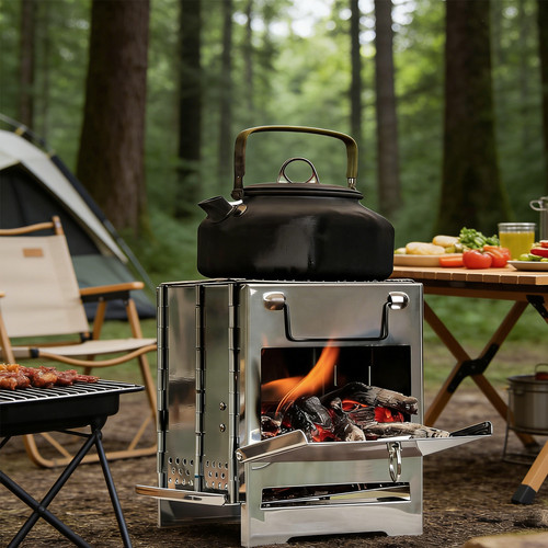 Camping wood burning stove - camping,