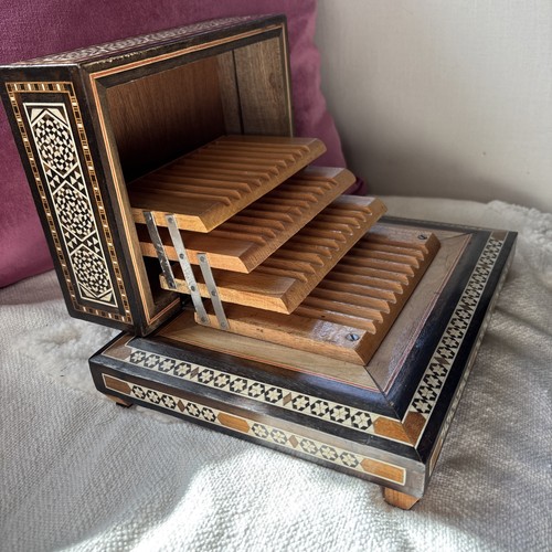 Antique persian inlaid timber - antique,