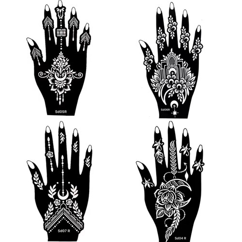 Henna stencils hand mandala - henna,