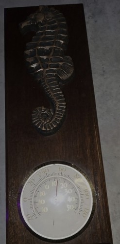 Hand carved wooden barometer - hand-carved,