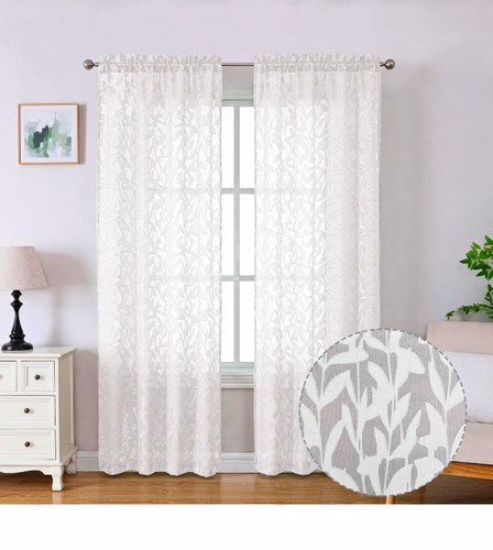 Sheer white floral leaf - floral,