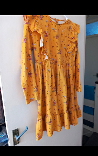Girls yellow floral long - yellow,