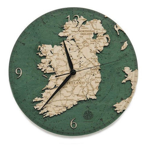 Ireland wood wall clock - wood,