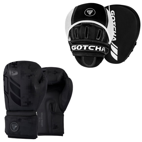 Boxing gloves and focus - and, pads