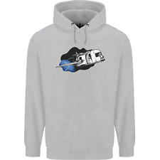Funny Caravan Space Shuttle Caravanning Mens 80% Cotton Hoodie