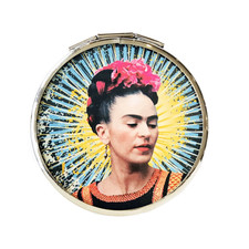 Doubled Pocket Mirror – Mexican Artist Frida Yellow & Green Rays by Wajiro Dream