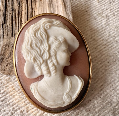 Antique cameo brooch - cameo,