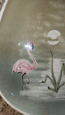 Isle Of Wight Art Pottery Large Dish Flamingo Alum Bay 