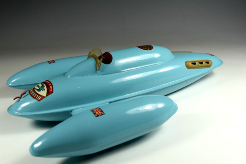 Tin toy boat bluebird - tin,