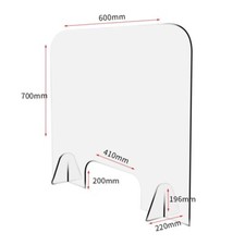 Clear Perspex Sneeze Guard 60×70 cm 4 mm Acrylic Counter Screen  Salon  Office 