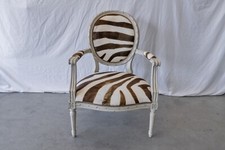 OLY ‘Sophie’ Hand-Carved Zebra Hide Armchair | RRP £3,046