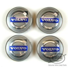 4 OEM Volvo Silver Center Hub